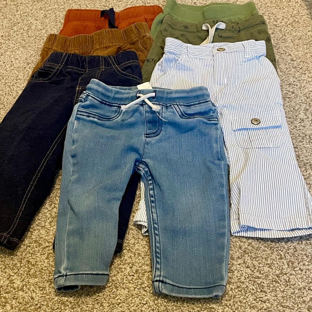 Carter's Kids Jeans and Shorts Set - Blue, Black, Green, Brown, White